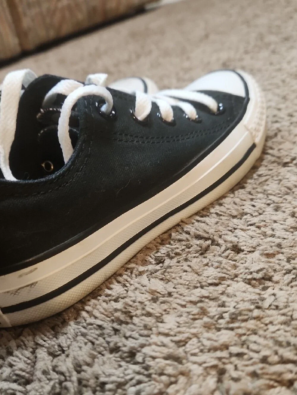 Converse Black and White Low-Top Canvas Sneakers - Picture 5 of 9
